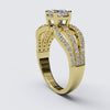 varitsa-jewellers - 1.4ct Round Diamond Split Shank 3-Row Gold Engagement Ring - 24GG01